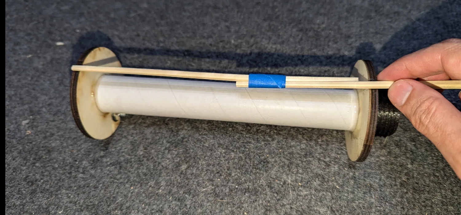 Stick marked against the motor mount.